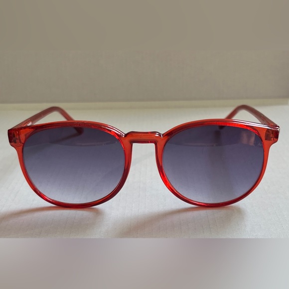 Vintage 80’s Round Oversized Red Sunglasses 55-18-145 - Picture 1 of 6